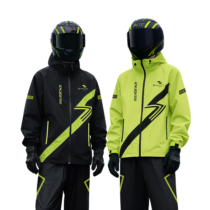 Motorcycle Gear Full Suit - 두꺼운 레인코트와 레인팬츠 세트, 전신 방수,