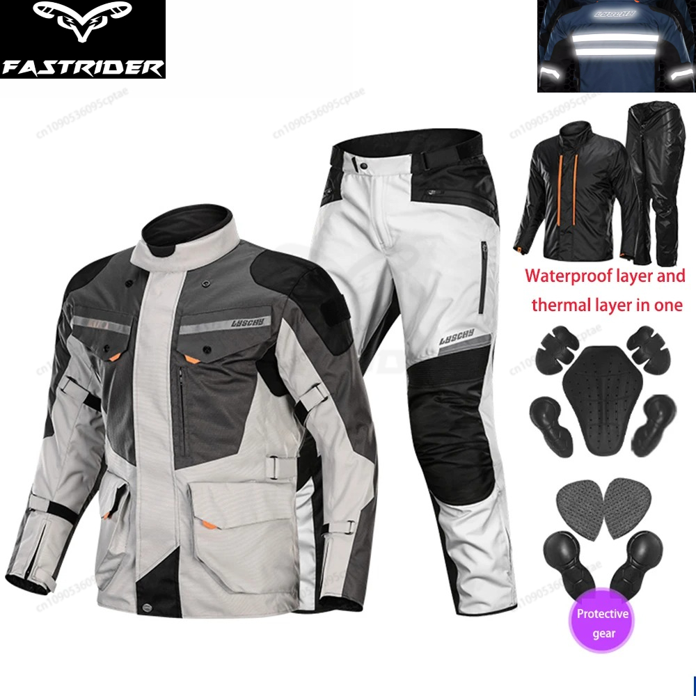 Motorcycle Gear Full Suit - LYSCHY 남성용 방수 오토바이 라이딩 슈트
