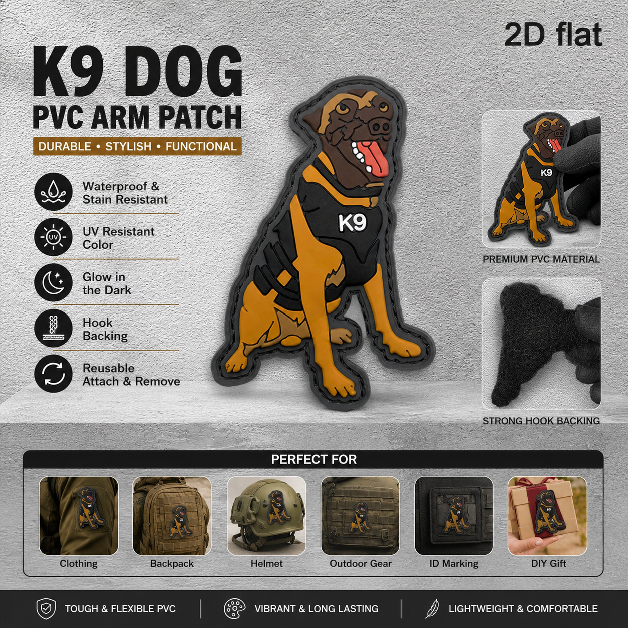 Motorcycle Gear Dogs - 사양: 1개/2개/3개 K9 전술 경찰견 모양