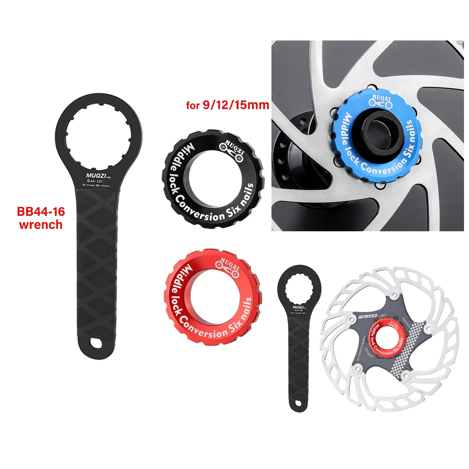 Disc Lock Brake - 9/12/15mm 자전거 센터 잠금 잠금 링