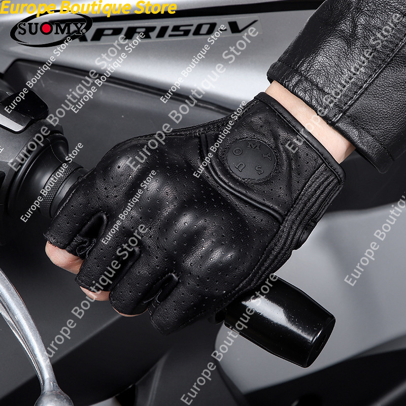 레트로 하프 핑거 오토바이 장갑 남성 여성을위한 정품  - Motorcycle Gear For Women 리뷰 및 가격