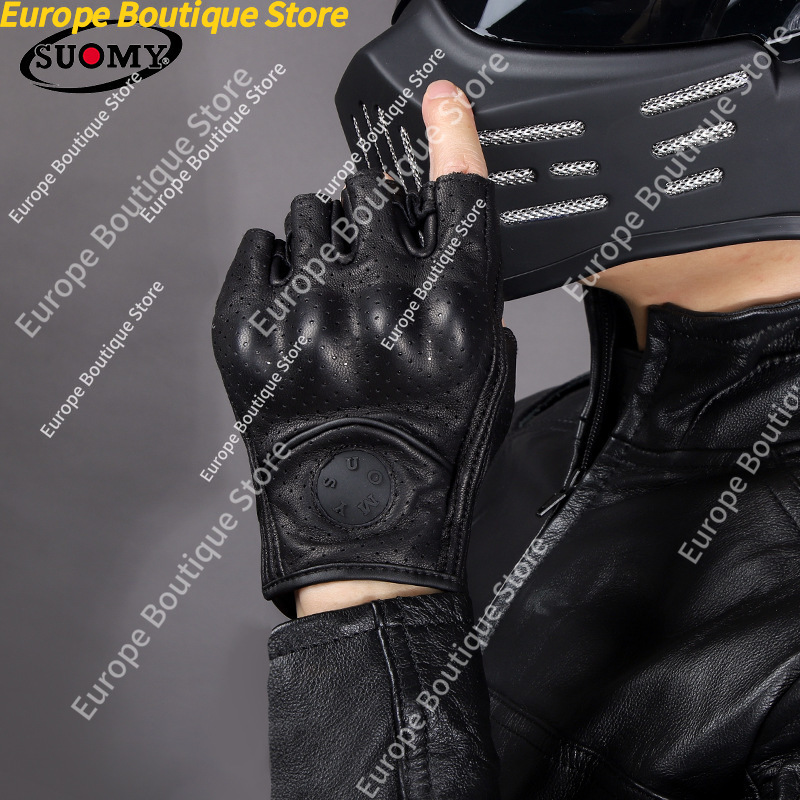 레트로 하프 핑거 오토바이 장갑 남성 여성을위한 정품  - Motorcycle Gear For Women 리뷰 및 가격