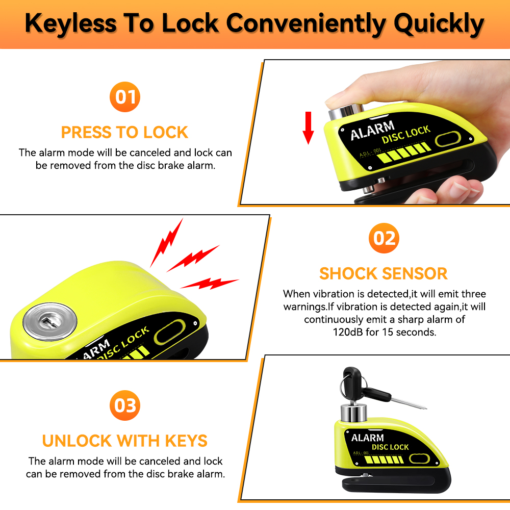 새로운 자전거 오토바이 알람 디스크 브레이크 잠금 장치 - Disc Lock Brake 리뷰 및 가격