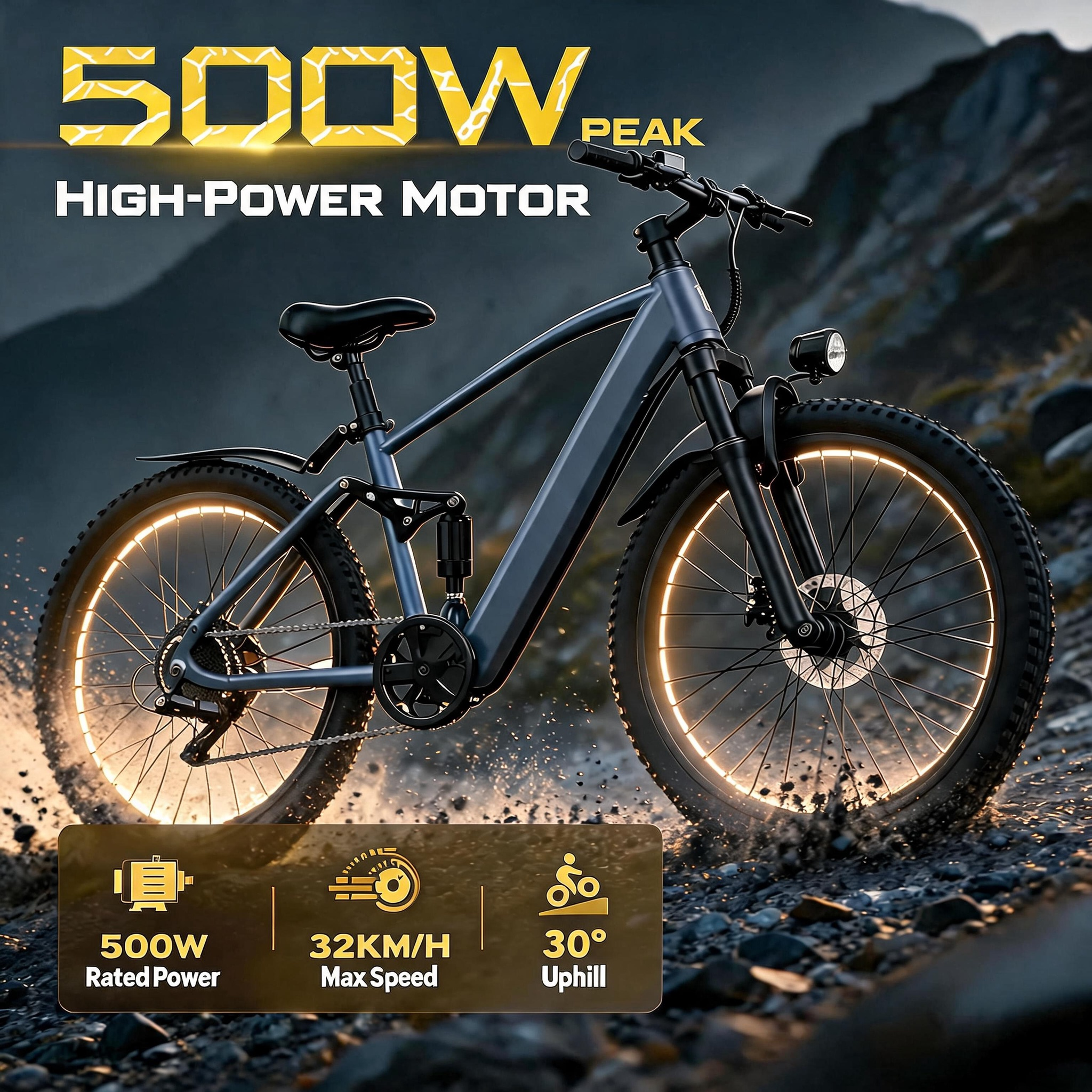 사이버 먼데이 레이크사이드 마운틴 전기자전거, 500W - Disc Lock Brake 리뷰 및 가격