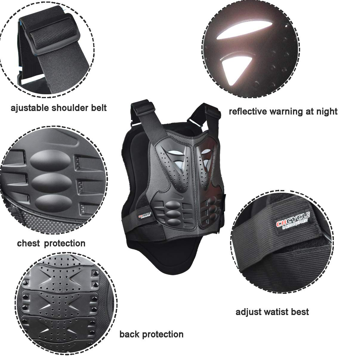 오토바이 조끼 갑옷 보호 성인을위한 가슴 뒤 보호대를  - Chest Protector Armor 리뷰 및 가격