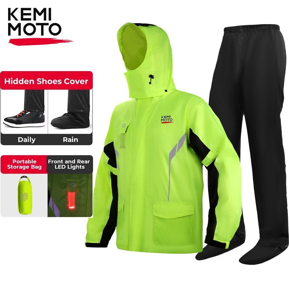 KEMIMOTO 유니섹스 방수 레인코트 세트(바지 포함 - Motorcycle Gear Cycle 리뷰 및 가격